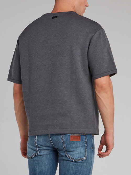 Grey Statement Short Sleeve Sweatshirt