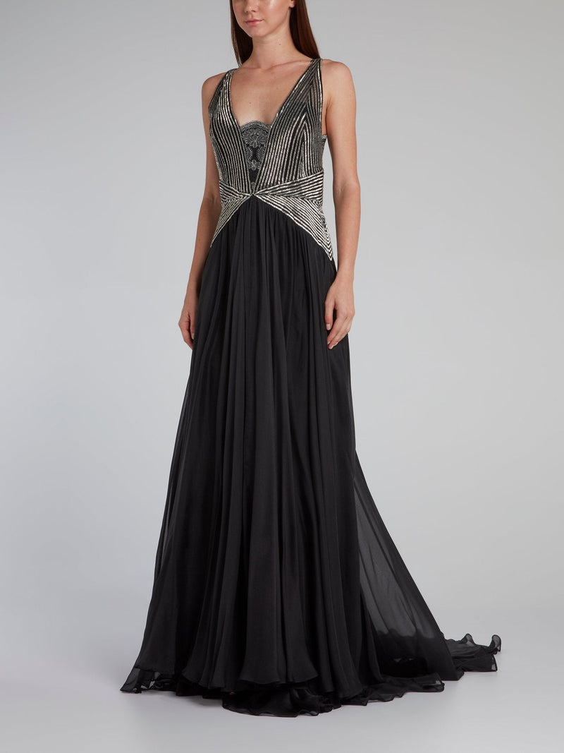 Gillian Beaded Bodice Maxi Dress