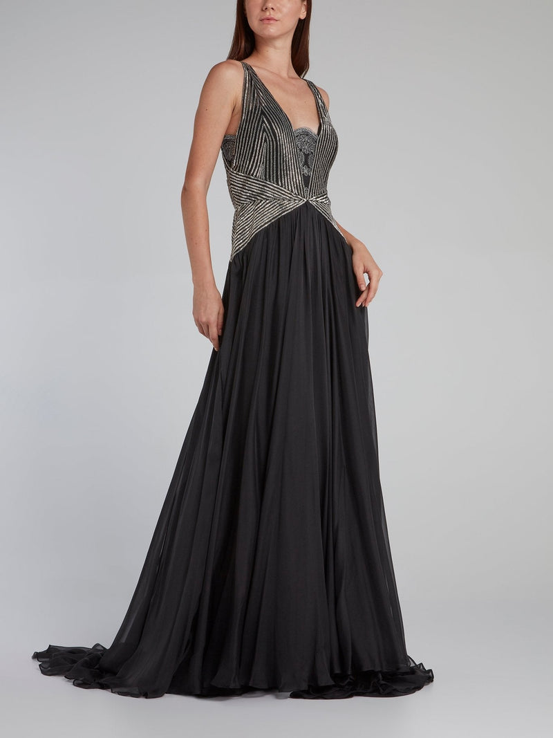 Gillian Beaded Bodice Maxi Dress