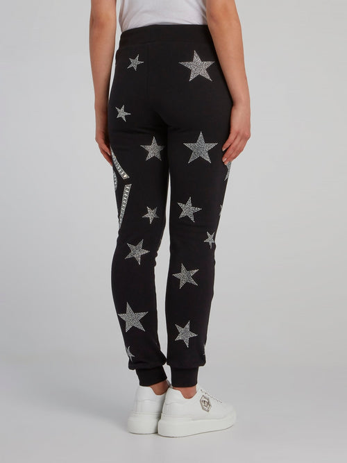 Black Crystal Stars Track Pants