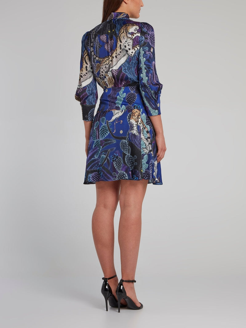 Multi Print Blouson Dress