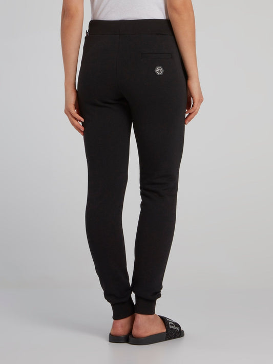 Black Embellished Skull Jogging Trousers