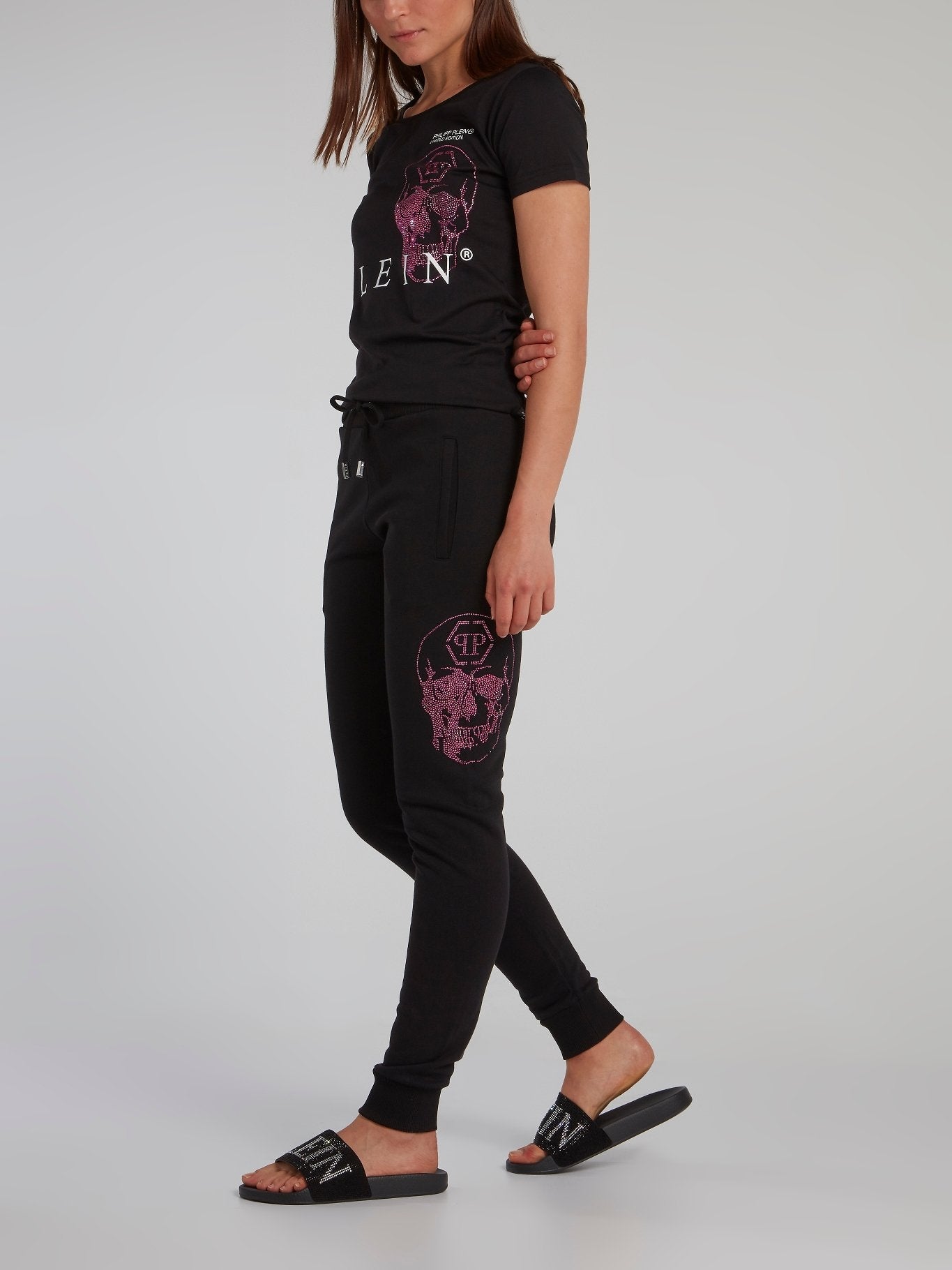 Black Studded Skull Logo T-Shirt