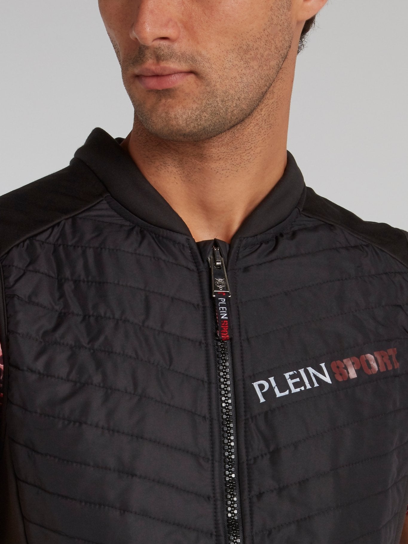 Agassi Black Quilt Jogging Vest