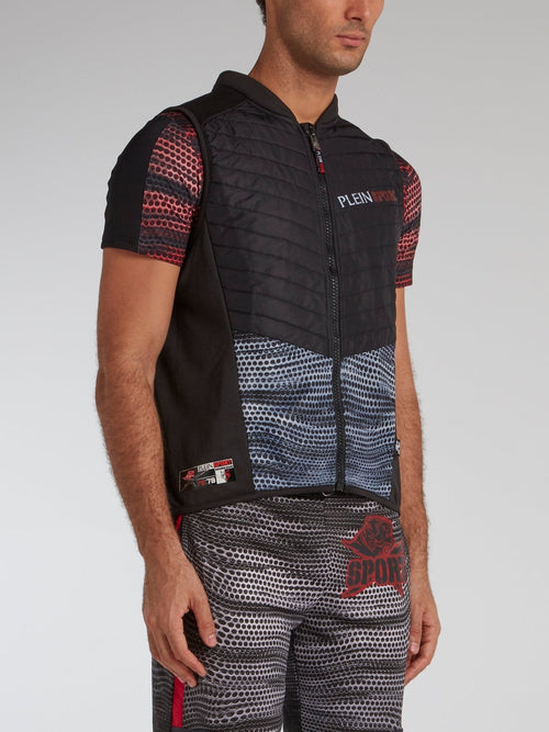 Agassi Black Quilt Jogging Vest