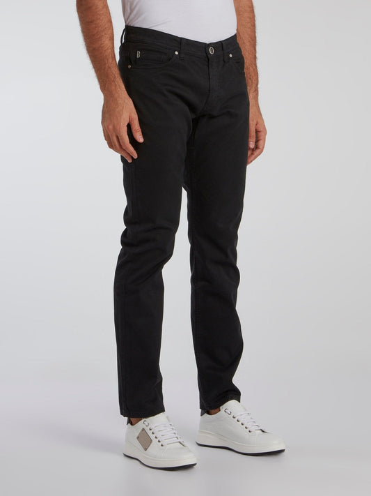 Black Straight Cut Trousers