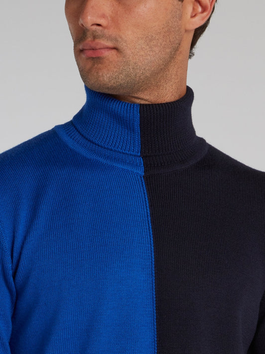 Two Tone Turtleneck Sweater