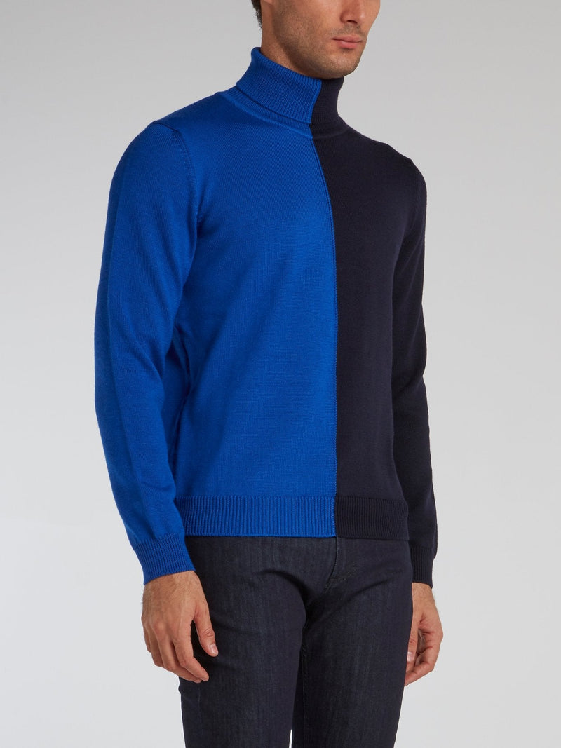 Two Tone Turtleneck Sweater