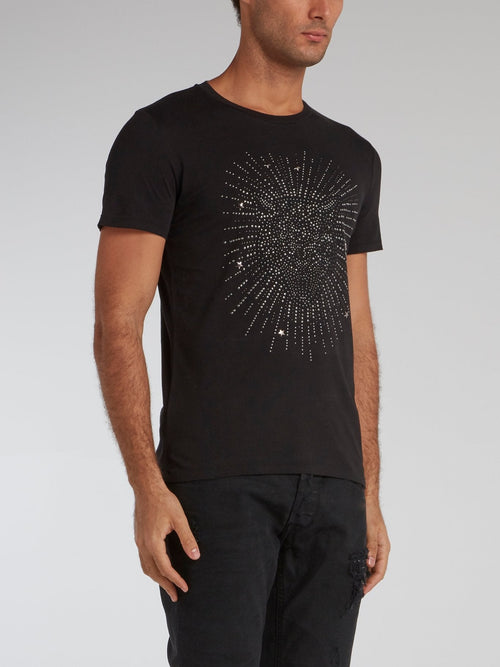 Black Multi-Stud Crewneck T-Shirt