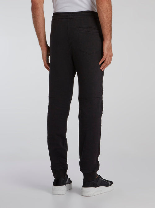 Black Zip Knee Track Pants