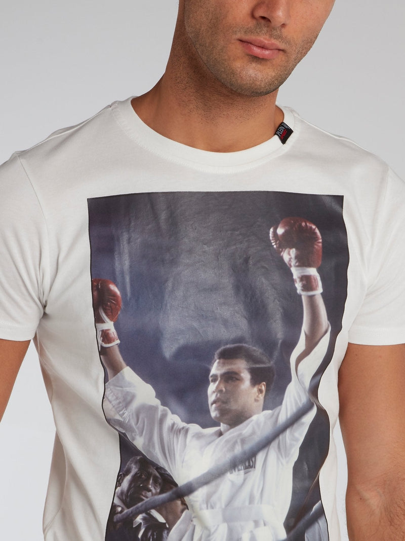 White Mohammad Ali Graphic T-Shirt