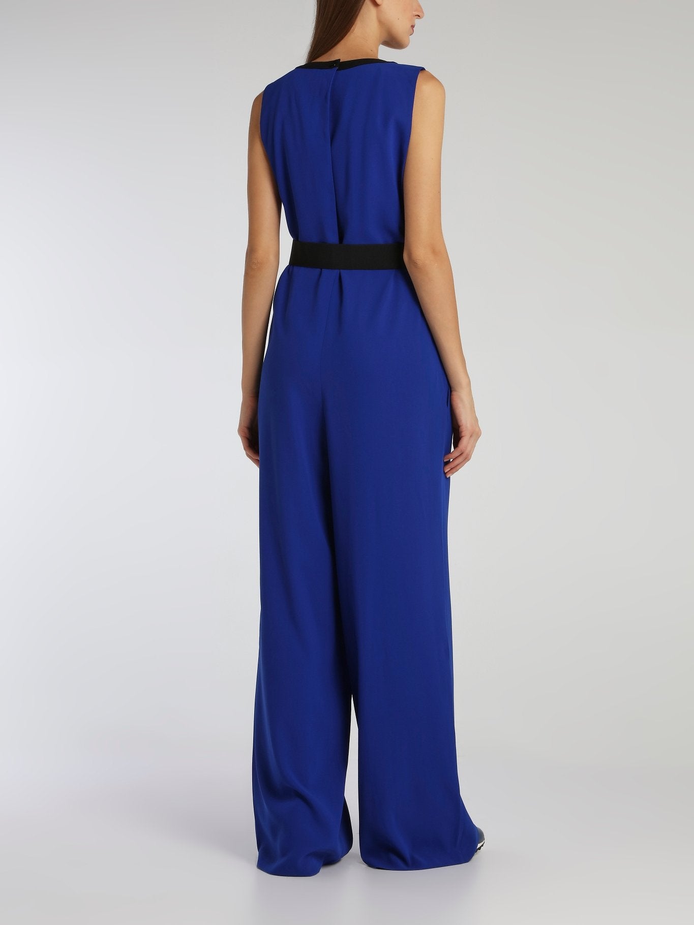 Blue Belted Wide Leg Jumpsuit