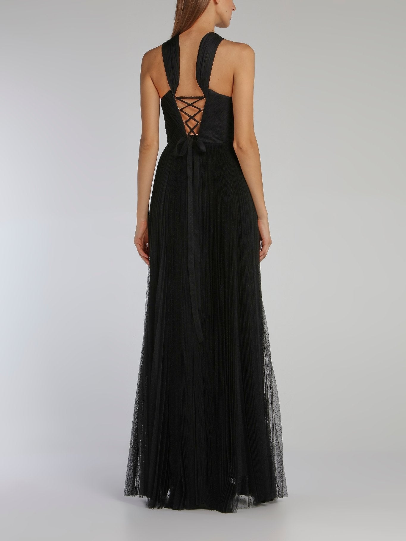 Luciana Black Tulle Maxi Dress