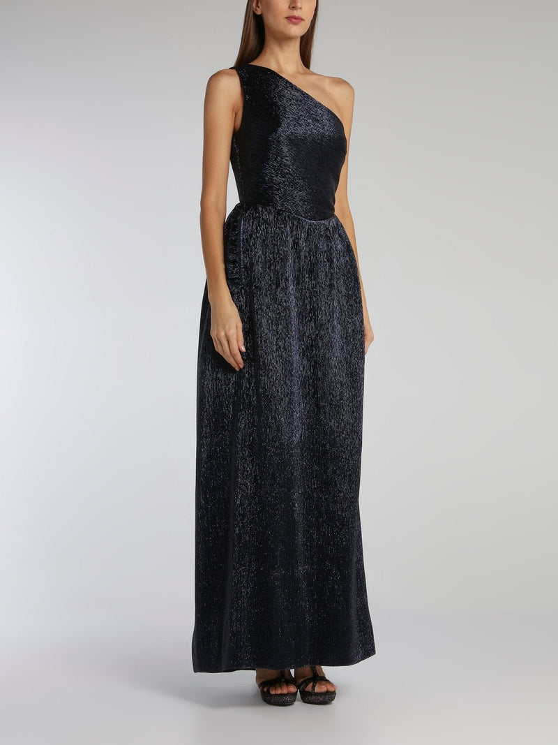 Othilia Navy One-Shoulder Maxi Dress