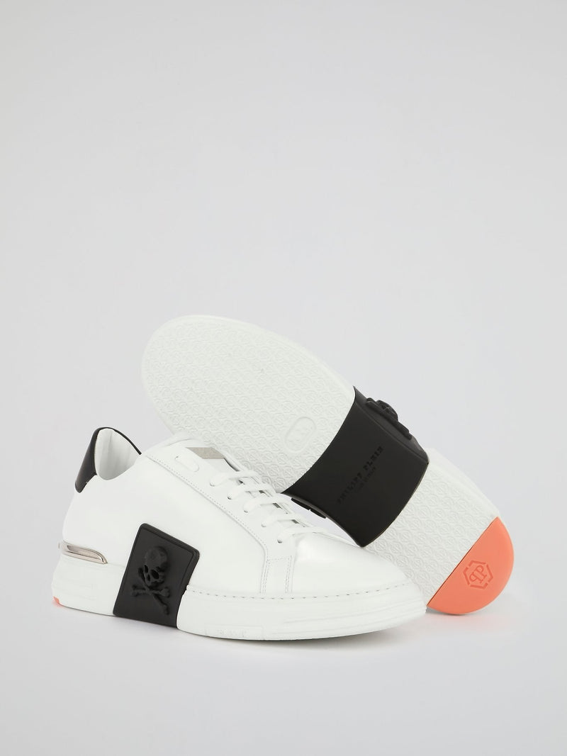 White Contrast Low Top Sneakers