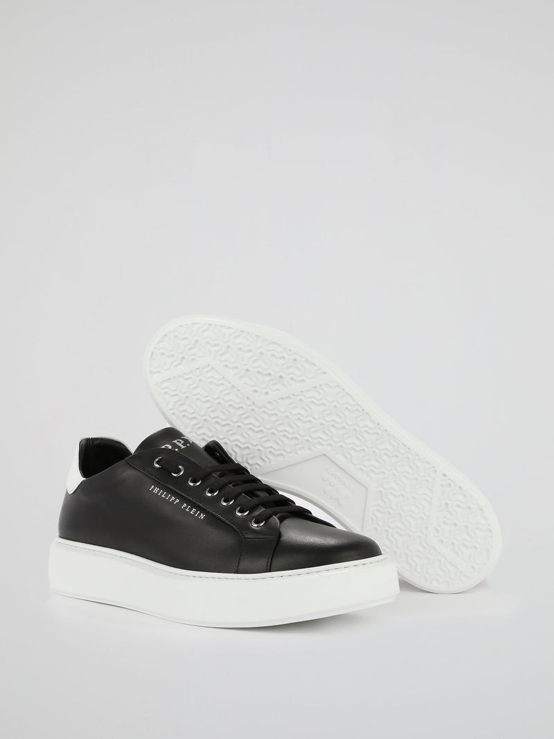 Black Contrast Low Top Sneakers