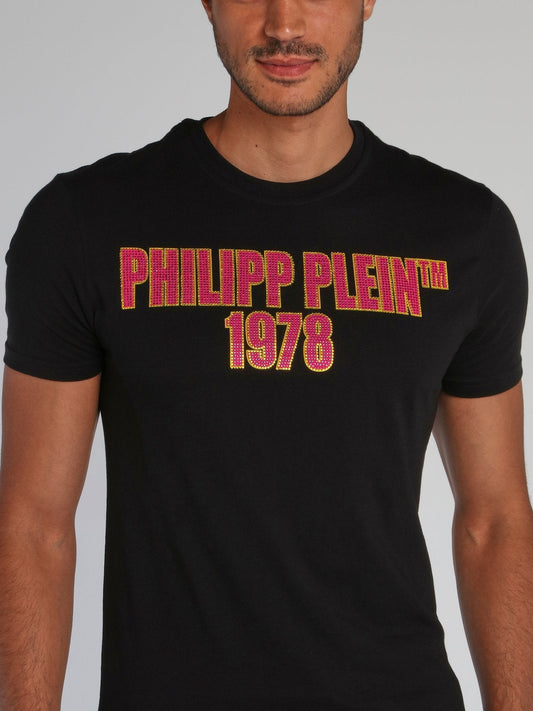 PP1978 Black Studded Logo T-Shirt