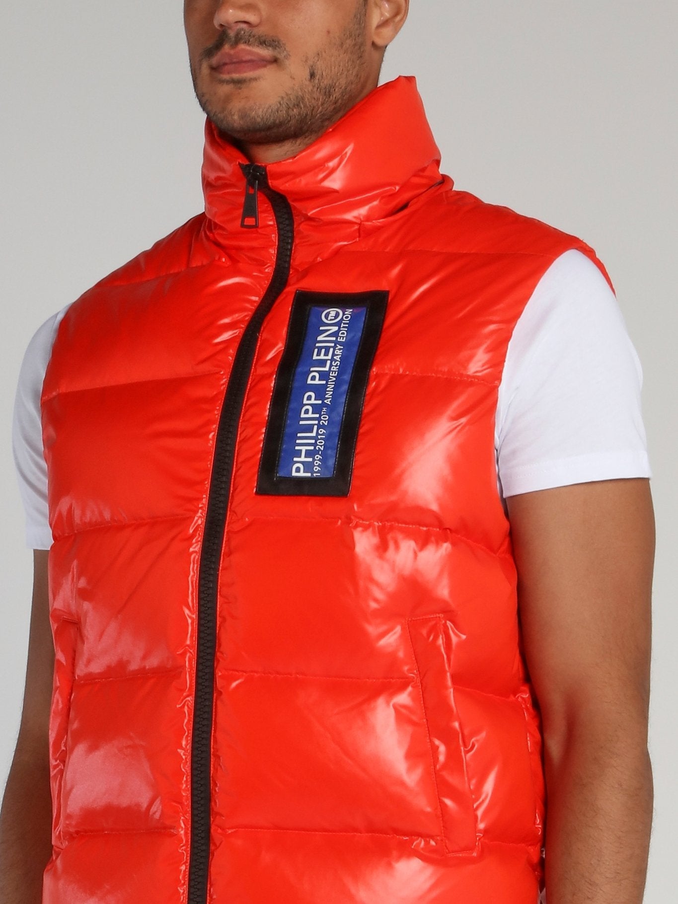 Orange Logo Puffer Vest