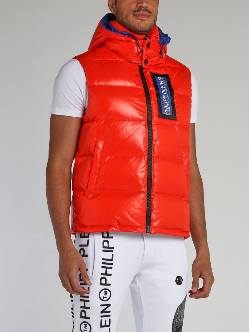 Orange Logo Puffer Vest