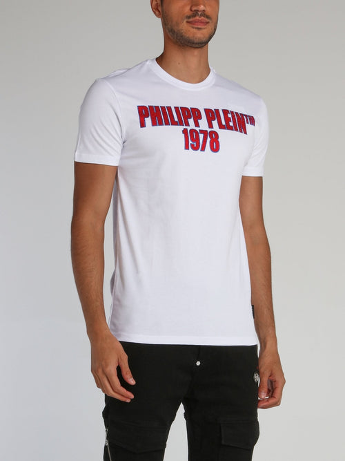 PP1978 White Studded Logo T-Shirt