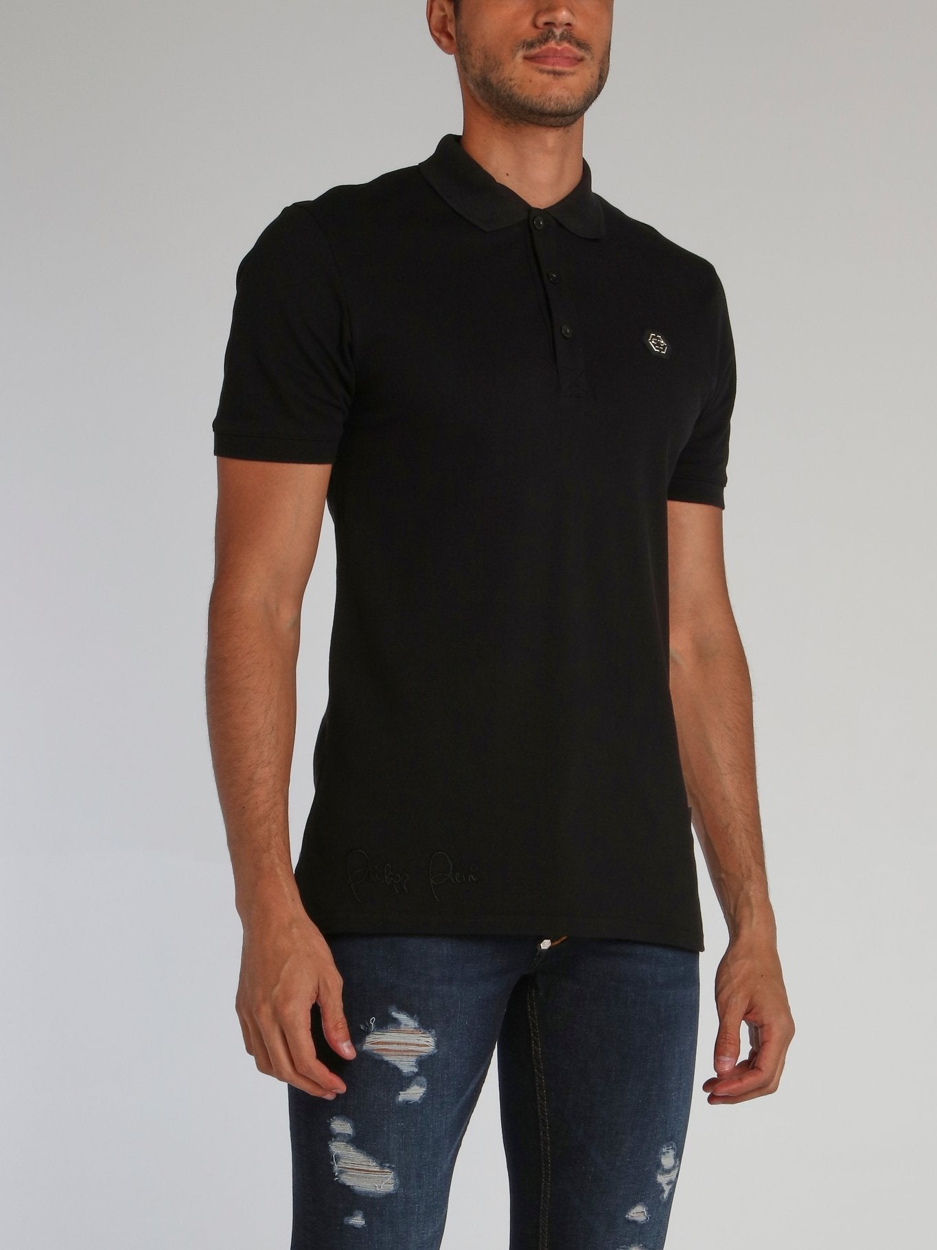 Black Stars and Skull Polo Shirt