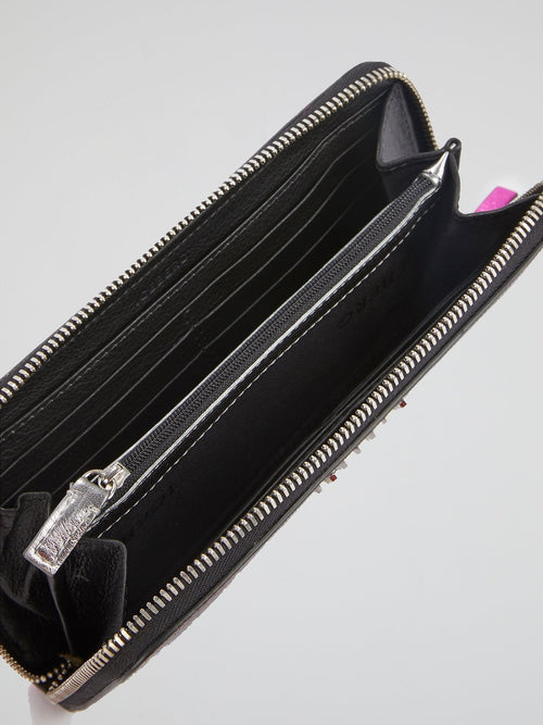 Pony Hair Effect Zip-Around Wallet