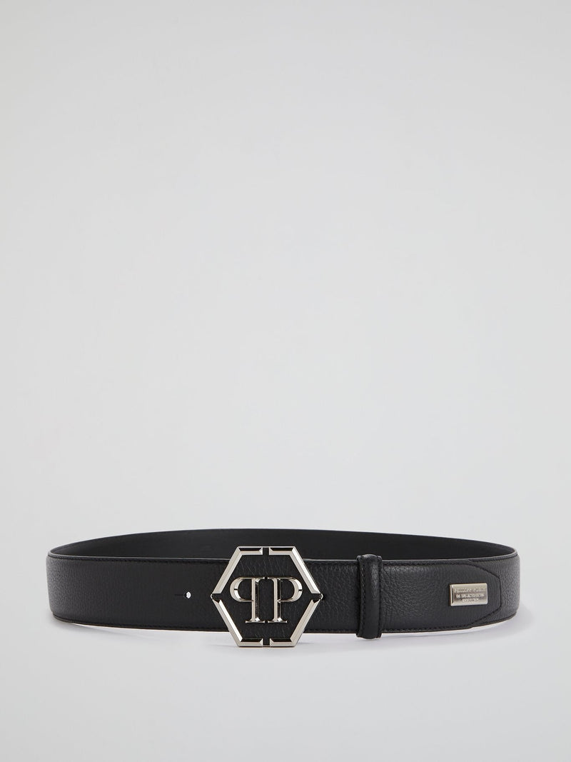 Black Monogram Buckle Belt