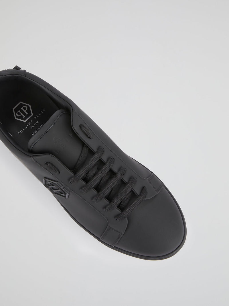 Black Logo Lace Up Sneakers