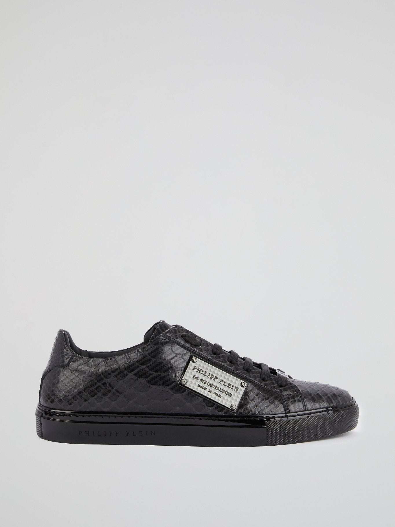 Black Low Top Reptile Sneakers