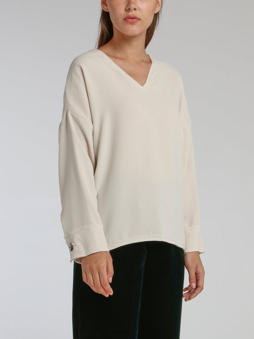 Lido White Long Sleeve Top