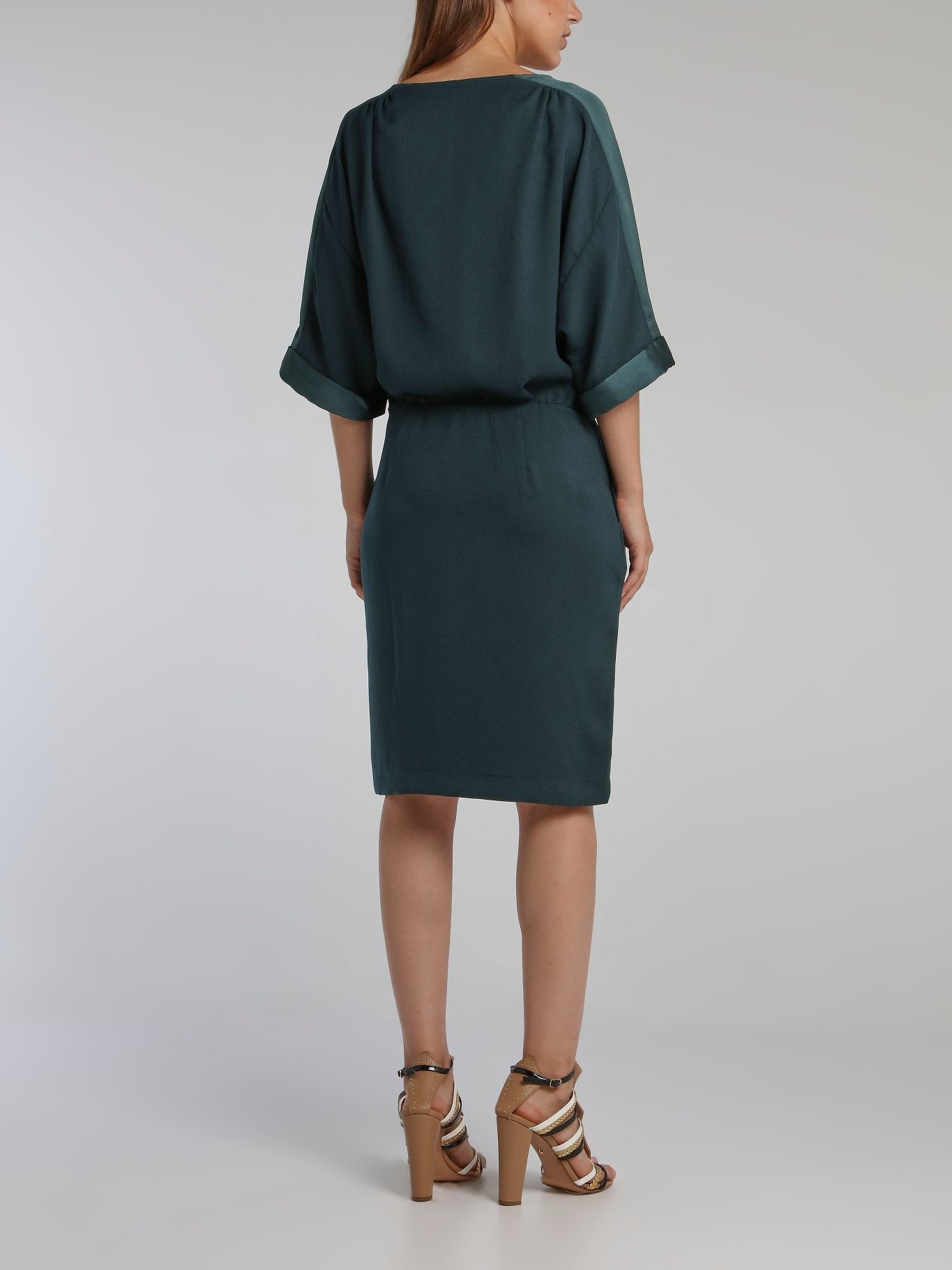 Vampas Teal Three-Quarter Sleeve Dress