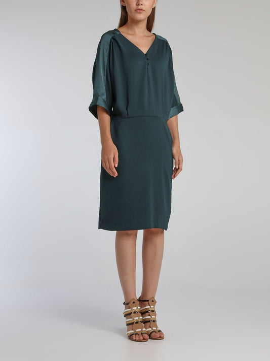 Vampas Teal Three-Quarter Sleeve Dress