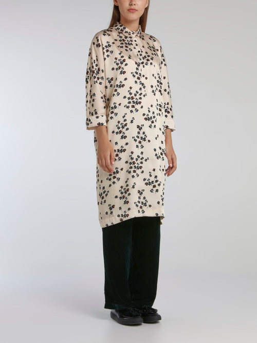 Vora White Printed Shirt Dress