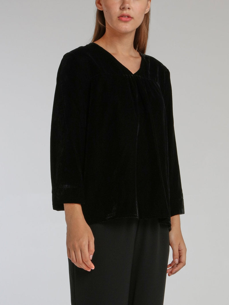 Winsor Black Velvet Top