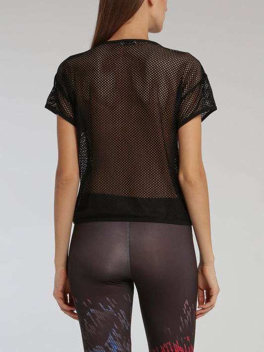 Black Net Mesh Top