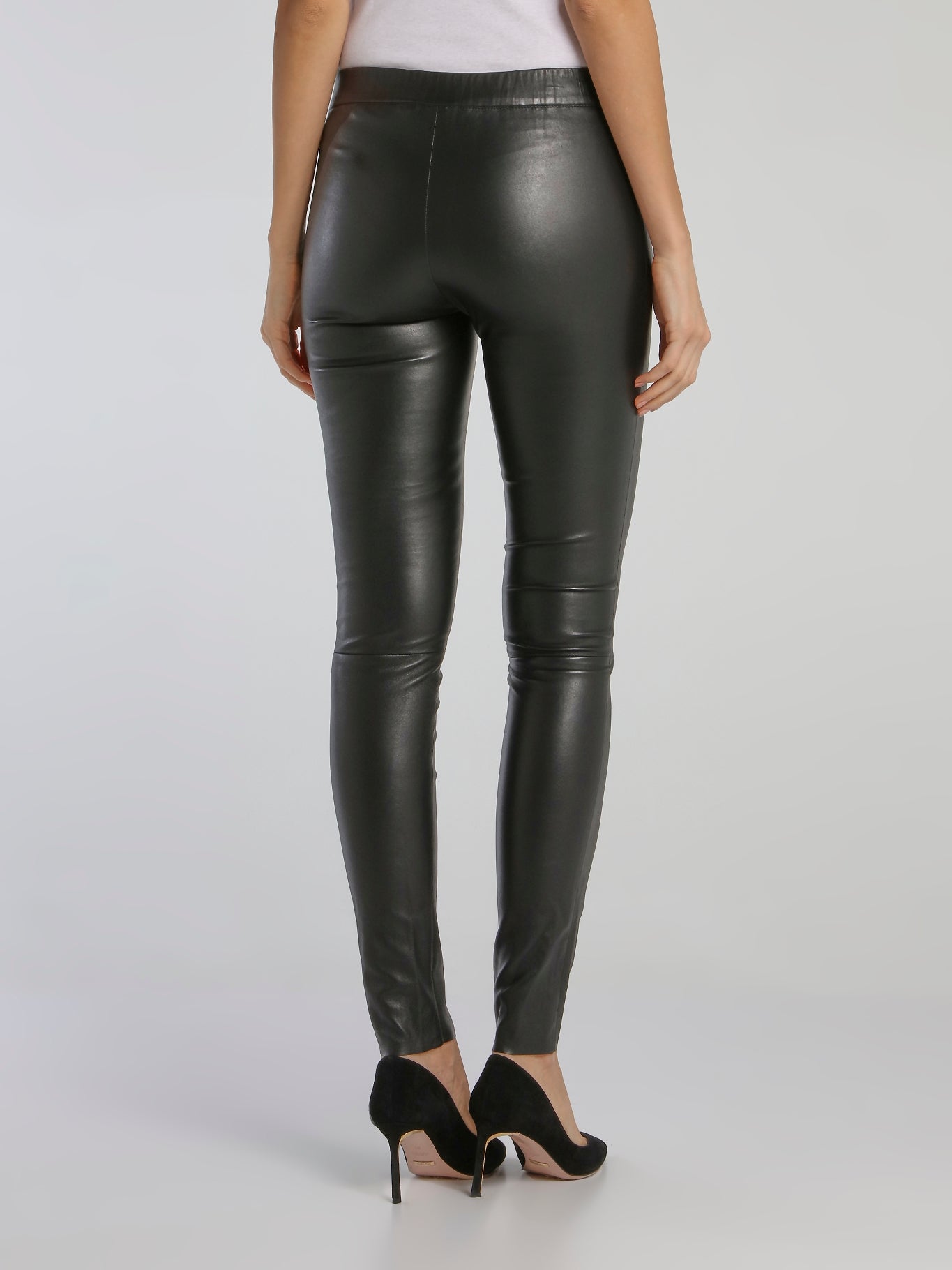 Black Stretch Leather Leggings