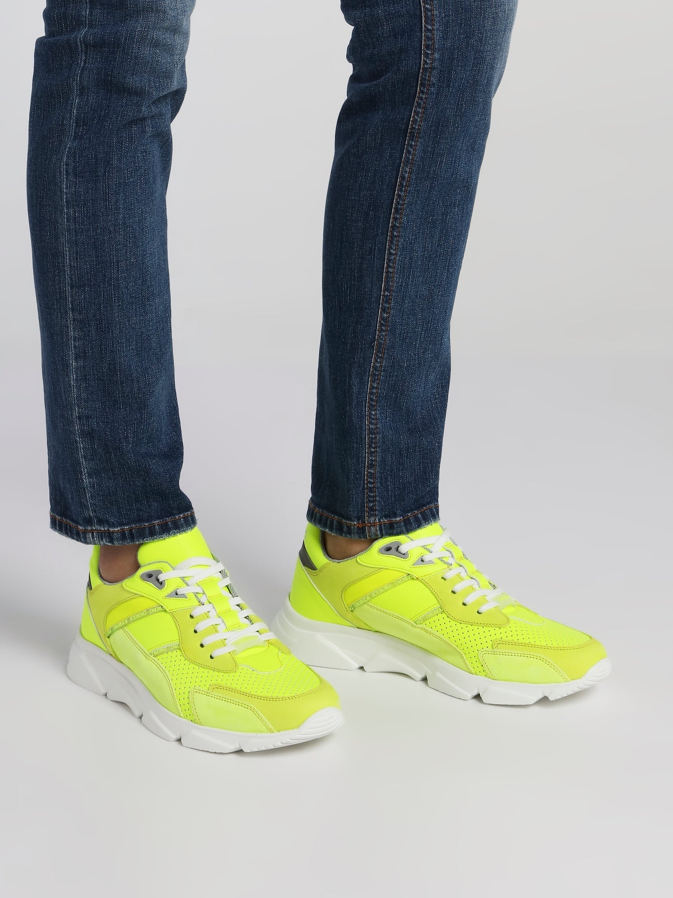 Neon Yellow Perforated Active Sneakers