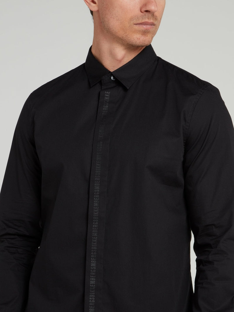 Black Logo Stripe Shirt