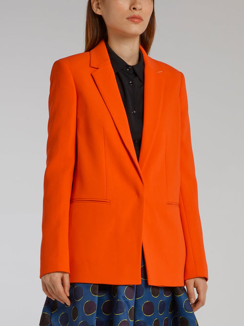 Orange Folding Sleeve Blazer