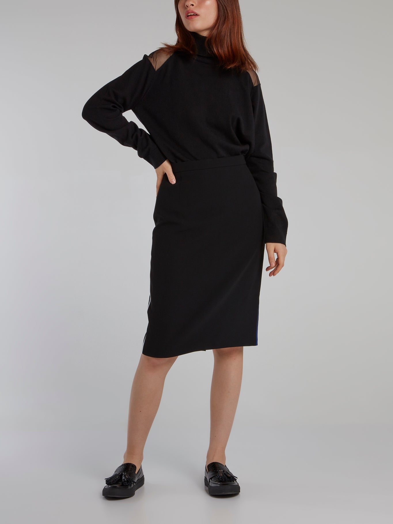 Black High Rise Pencil Skirt