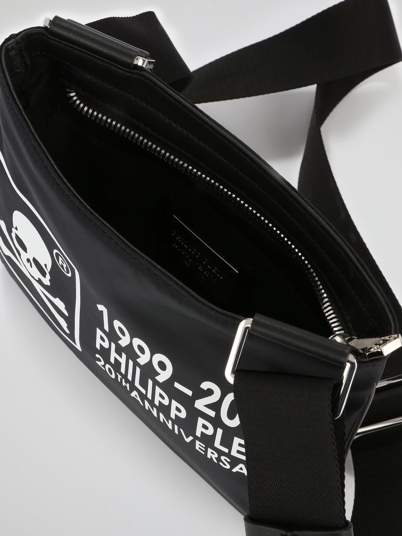 Black Contrast Logo Print Sling Bag