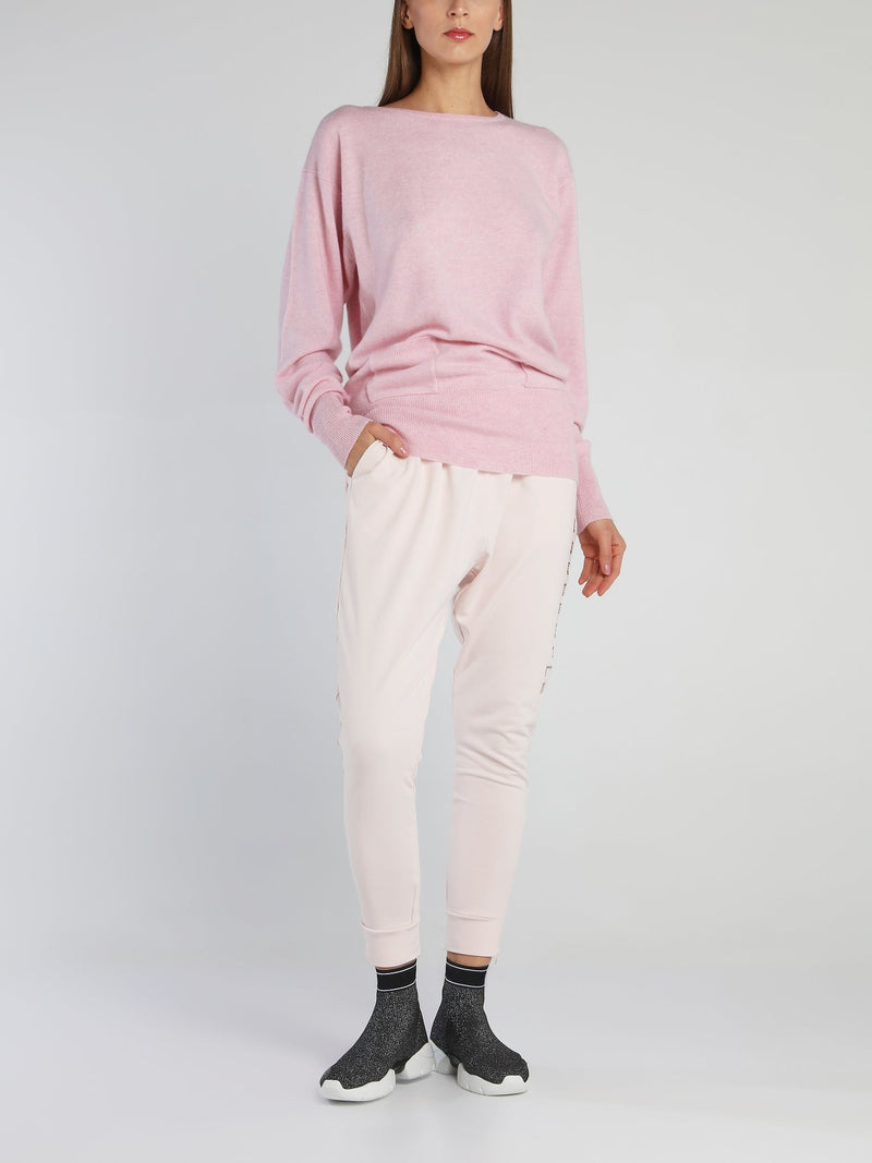 Kelly Pink Ribbed Trim Top