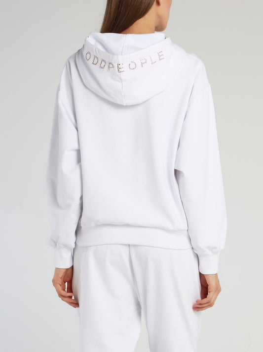 Gwen White Studded Hoodie