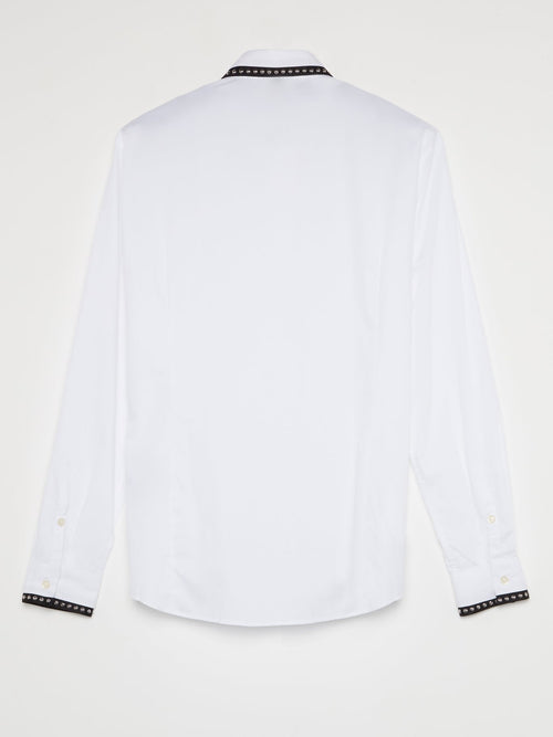 White Studded Trim Shirt