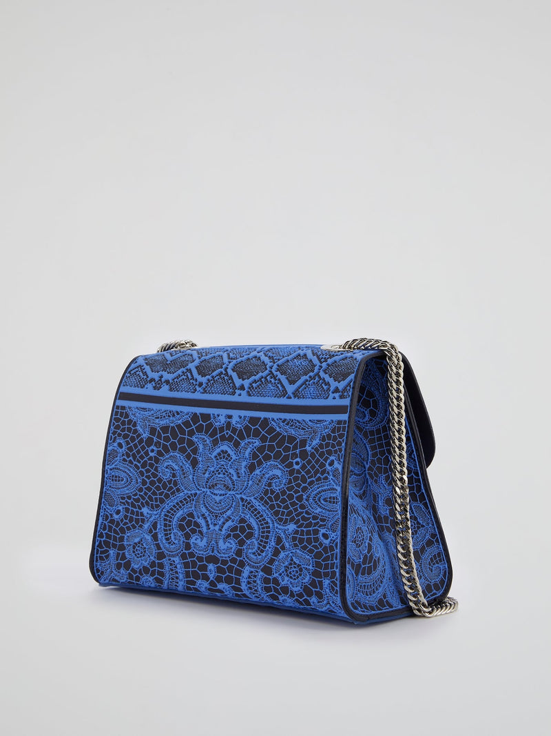 Blue Mignon Lace Shoulder Bag