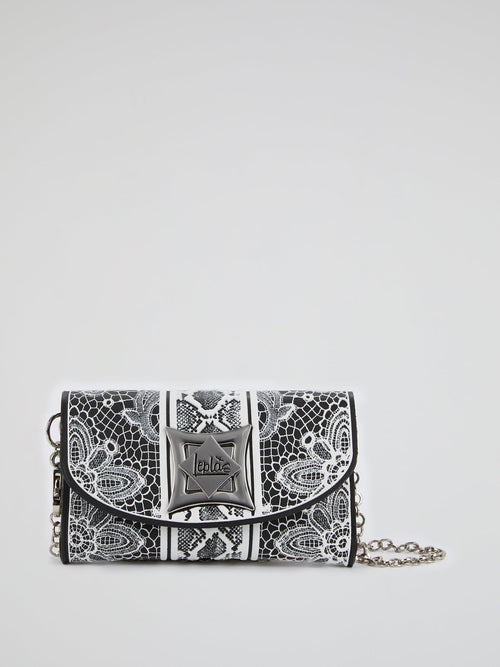 White Iris Lace Shoulder Bag