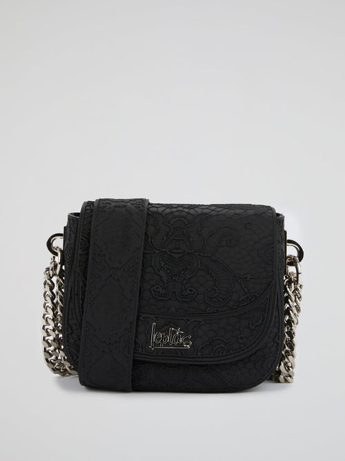 Black Mini Dafne Lace Shoulder Bag