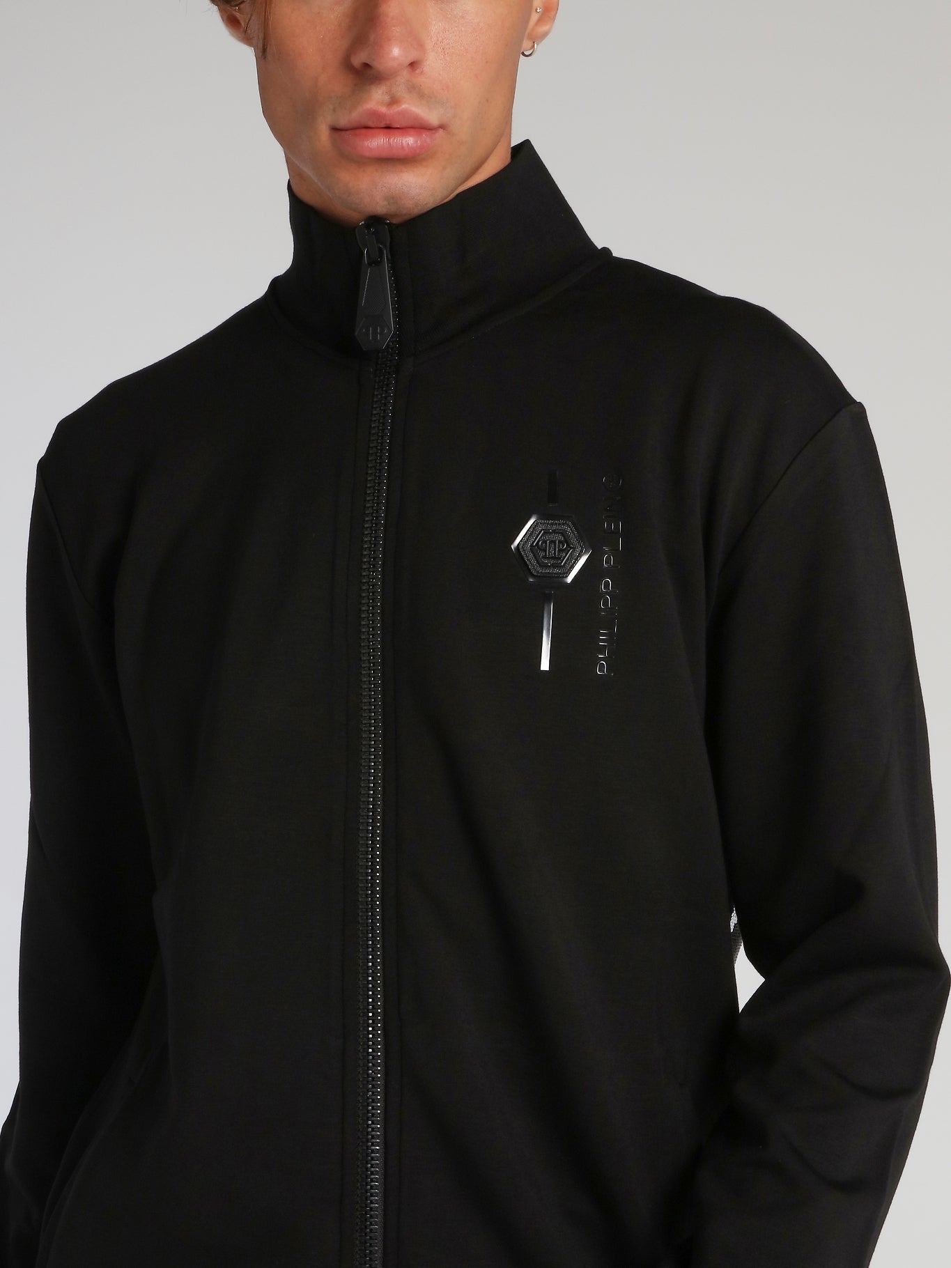 Black Rear Skull Logo Jogging Jacket