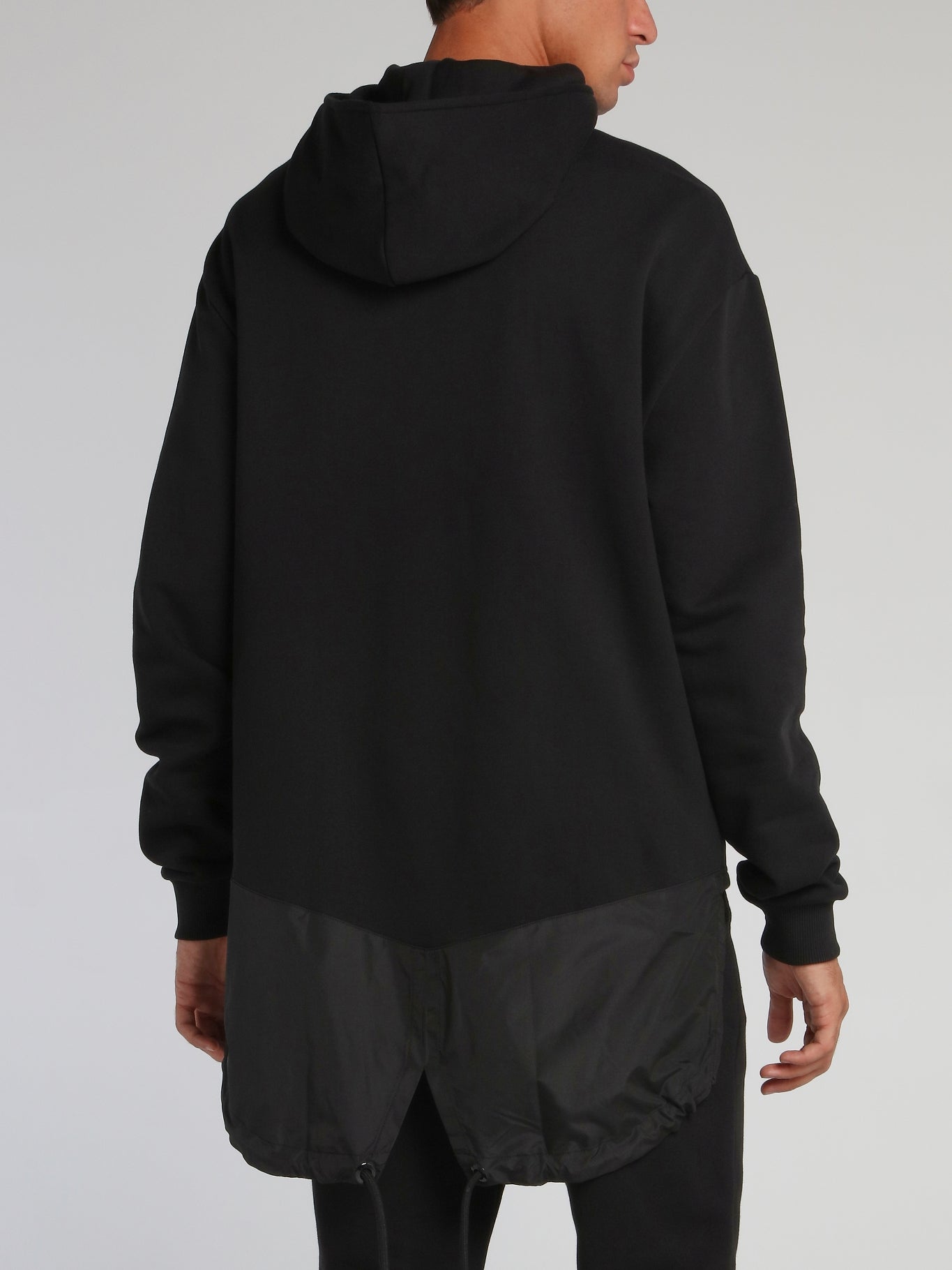 Black Zip Up Tail Hoodie