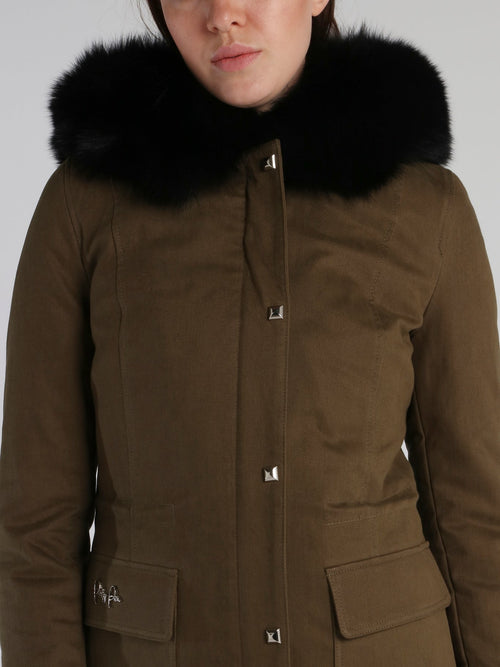 Crystal Plein Fur Hood Parka